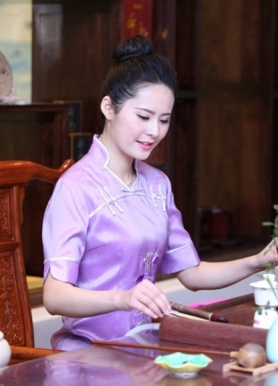 茶艺服装定制-湖南酒店服装定制